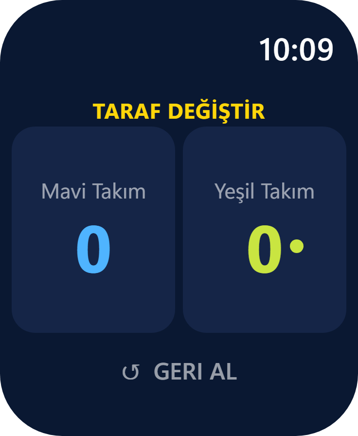 Saatte sarı TARAF DEĞİŞTİR uyarısı